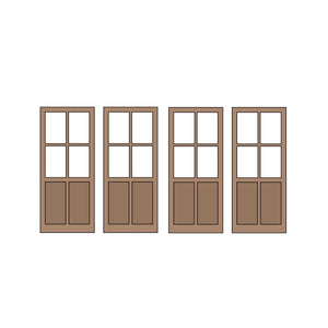 Half Doors 03type 8.75 x 20.5mm 4sets (4pcs) : Classic Story Unpainted Kit HO(1:87) PAS-0006-03