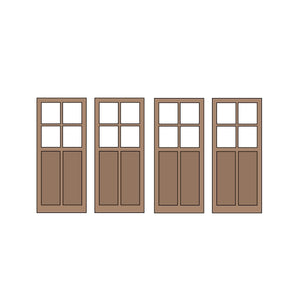 Half Doors 05type 8.75 x 20.5mm 4sets (4 pieces) : Classic Story Unpainted Kit HO(1:87) PAS-0006-05
