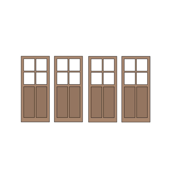 Half Doors 05type 8.75 x 20.5mm 4sets (4 pieces) : Classic Story Unpainted Kit HO(1:87) PAS-0006-05