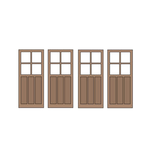 Half Doors 06type 8.75 x 20.5mm 4sets (4pcs) : Classic Story Unpainted Kit HO(1:87) PAS-0006-06