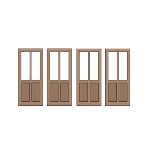 Half Doors 08type 8.75 x 20.5mm 4sets (4pcs) : Classic Story Unpainted Kit HO(1:87) PAS-0006-08