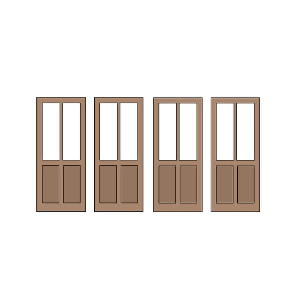 Half Doors 08type 8.75 x 20.5mm 4sets (4pcs) : Classic Story Unpainted Kit HO(1:87) PAS-0006-08