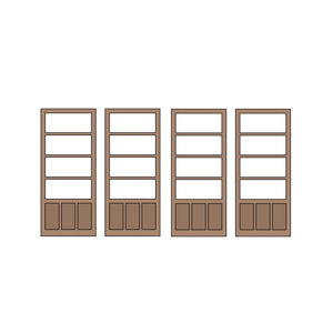 Half Doors 09type 8.75 x 20.5mm 4sets (4 pieces) : Classic Story Unpainted Kit HO (1:87) PAS-0006-09
