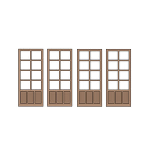 Half Doors 10type 8.75 x 20.5mm 4sets (4pcs) : Classic Story Unpainted Kit HO(1:87) PAS-0006-10