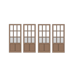 Half Doors 11type 8.75 x 20.5mm 4sets (4pcs) : Classic Story Unpainted Kit HO(1:87) PAS-0006-11