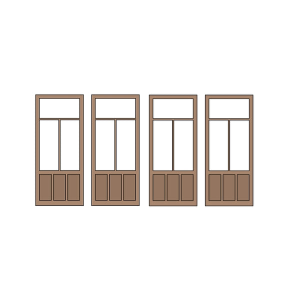 Half Doors 12type 8.75 x 20.5mm 4sets (4pcs) : Classic Story Unpainted Kit HO(1:87) PAS-0006-12