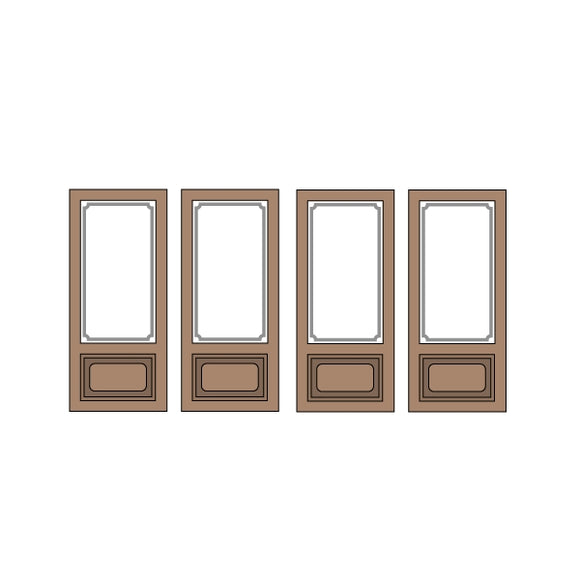 Half Doors 15type 8.75 x 20.5mm 4sets (4pcs) : Classic Story Unpainted Kit HO(1:87) PAS-0006-15