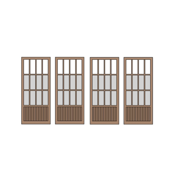 Half Doors 16type 8.75 x 20.5mm 4sets (4pcs) : Classic Story Unpainted Kit HO(1:87) PAS-0006-16
