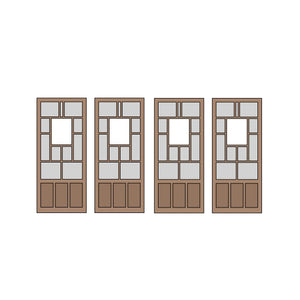 Half Doors 19type 8.75 x 20.5mm 4sets (4pcs) : Classic Story Unpainted Kit HO(1:87) PAS-0006-19