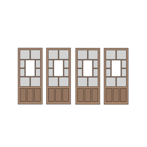Half Doors 20type 8.75 x 20.5mm 4sets (4pcs) : Classic Story Unpainted Kit HO(1:87) PAS-0006-20