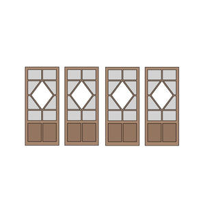 Half Doors 21type 8.75 x 20.5mm 4sets (4pcs) : Classic Story Unpainted Kit HO(1:87) PAS-0006-21
