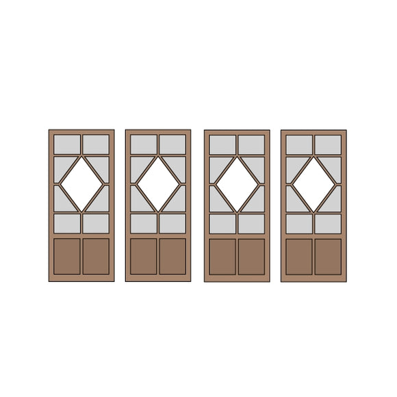 Half Doors 21type 8.75 x 20.5mm 4sets (4pcs) : Classic Story Unpainted Kit HO(1:87) PAS-0006-21