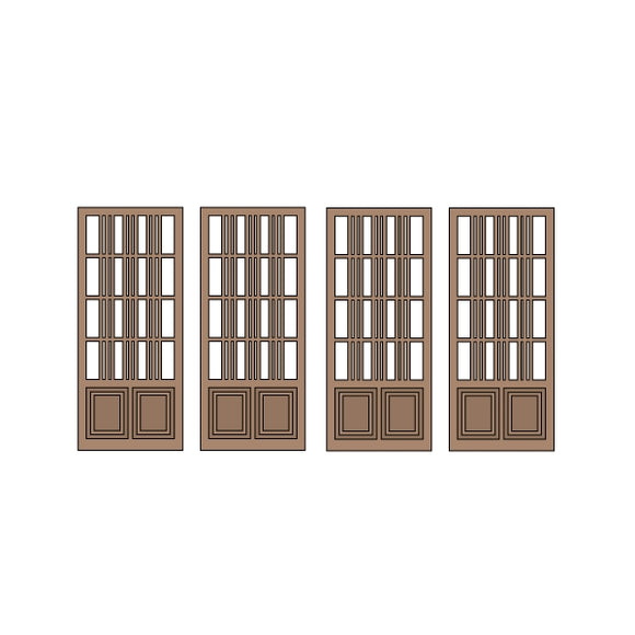 Half Doors 23type 8.75 x 20.5mm 4sets (4pcs) : Classic Story Unpainted Kit HO(1:87) PAS-0006-23