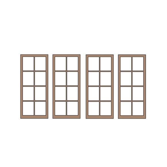 Half Doors 24type 8.75 x 20.5mm 4sets (4pcs) : Classic Story Unpainted Kit HO(1:87) PAS-0006-24