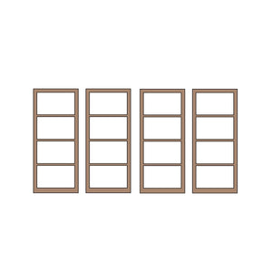 Half Doors 26type 8.75 x 20.5mm 4sets (4pcs) : Classic Story Unpainted Kit HO(1:87) PAS-0006-26