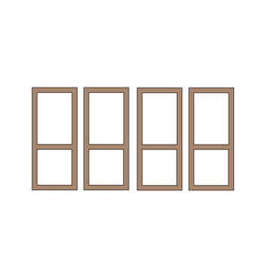 Half Doors 27type 8.75 x 20.5mm 4sets (4pcs) : Classic Story Unpainted Kit HO(1:87) PAS-0006-27