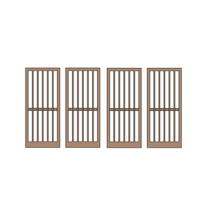Half Doors 29type 8.75 x 20.5mm 4sets (4pcs) : Classic Story Unpainted Kit HO(1:87) PAS-0006-29