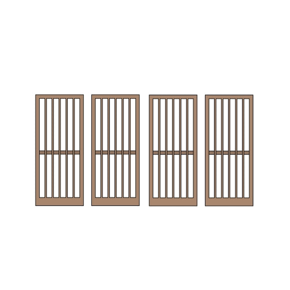 Half Doors 29type 8.75 x 20.5mm 4sets (4pcs) : Classic Story Unpainted Kit HO(1:87) PAS-0006-29