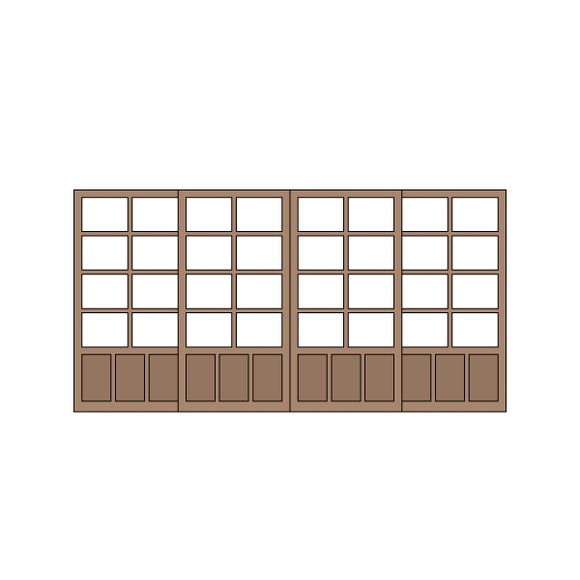 Puertas dobles 10 tipos 39,5 x 20,5 mm 1 juego (4 piezas): Classic Story Kit sin pintar HO (1:87) PAS-0007-10
