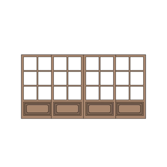 Puertas dobles 13 tipo 39,5 x 20,5 mm 1 juego (4 piezas): Classic Story Kit sin pintar HO (1:87) PAS-0007-13