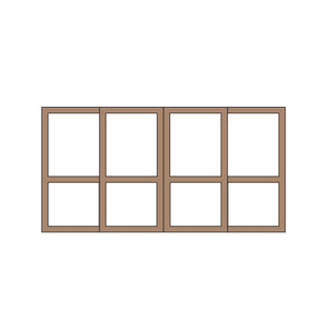 Double Doors 27type 39.5 x 20.5mm 1 set (4 pieces) : Classic Story Unpainted Kit HO (1:87) PAS-0007-27