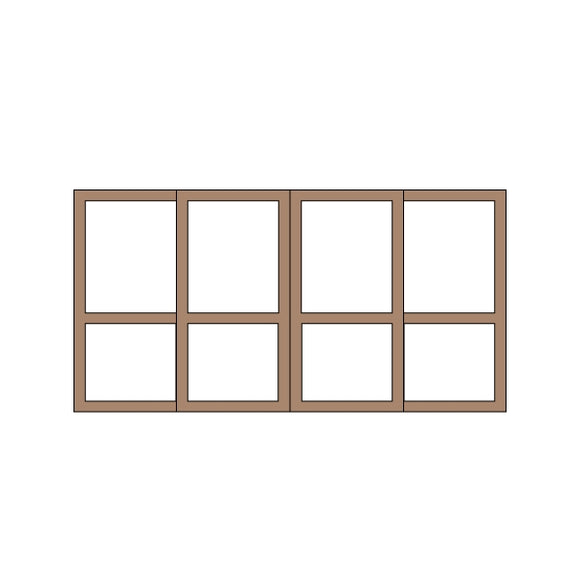 Puertas dobles 27 tipo 39,5 x 20,5 mm 1 juego (4 piezas): Classic Story Kit sin pintar HO (1:87) PAS-0007-27