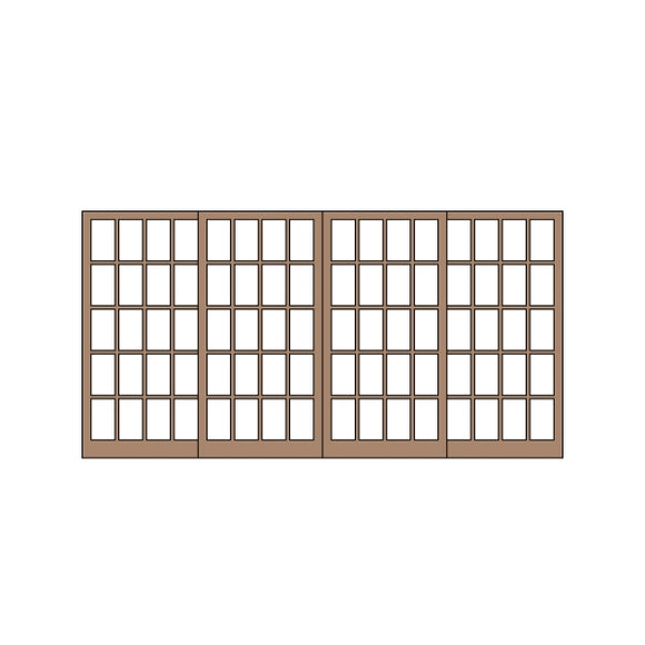 Puertas dobles 28 tipo 39,5 x 20,5 mm 1 juego (4 piezas): Classic Story Kit sin pintar HO (1:87) PAS-0007-28