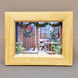 Happy Christmas Snowman in front of the front door <Red House> In-frame: Nobuko Kameda, painted, non-scale