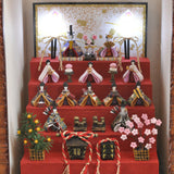 Miniatura Hina-Decoración: O-nire-sama y Ohinasama, decoración de 5 pisos B En el marco: Nobuko Kameda Prepintado Sin escala