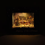 圣诞快乐 - 星空相框（红色栅栏） - 相框：Nobuko Kameda - 完整绘画 - 非比例