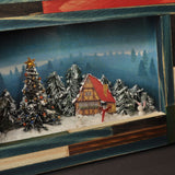 Happy Christmas Mosaic Picture Frame <Mountain Hut in the Forest> In Frame: Nobuko Kameda Pre-painted Non-scale