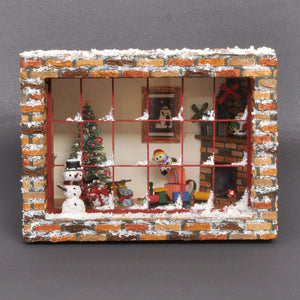 Happy Christmas - The Fireplace Room - Red Window Frame - In Frame : Nobuko Kameda Finished product set - Non-scale