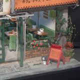 Cafe Terrace "Tom" : Nobuko Kameda, Diorama art work Non-scale