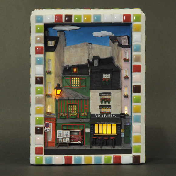 场景盒“在泊的小巷里散步”：川田隆史，彩绘，非比例