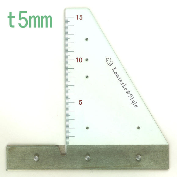 Right Angle Cut Ruler Chu-5 (medium size, acrylic 5mm thick) Left : Kamineko@Style Tool Part No. 008