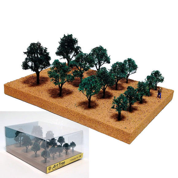 ArtTree Broad-leaved Tree Value Set (Height: 2 - 4.5cm, 14 trees) Summer (MG) : JYOKEI-KOBO Painted Non-scale 1111