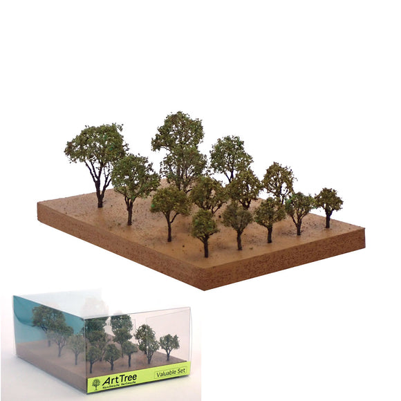 ArtTree Broad-leaved Tree Value Set (Height: 2 - 4.5cm, 14 trees) : JYOKEI-KOBO - Painted Finished Product Non-scale