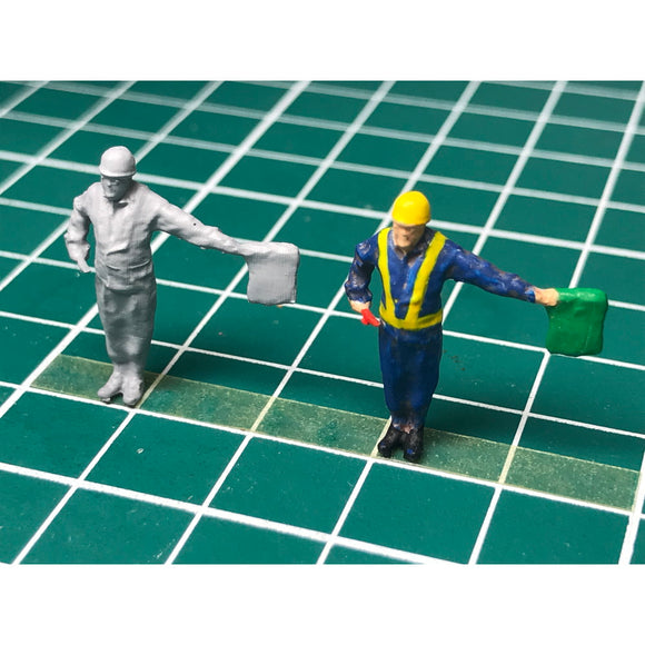 Worker Figurine C type 2 pieces : Suzume Model Unpainted Kit HO(1:80) SZM-HO-DW-C