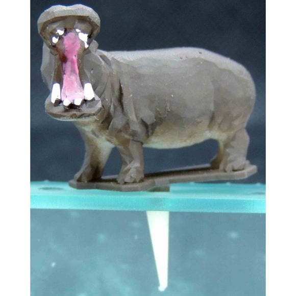 Hipopótamo en miniatura para diorama hortícola: Icom prepintado sin escala GM7