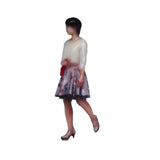 064-00001 Skirted lady walking on the street with a red handbag : Tiny Tales - Colored 1:64