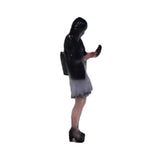 150-00007 Woman holding a green tote bag and playing with her phone : Tiny Tales - Colored N (1:150)