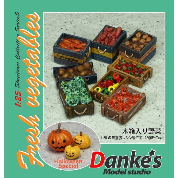 Vegetables in wooden box : Danke's Model Studio unpainted kit 1:25 ST-007