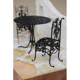 Iron table and 2 chairs (black): Cobani unpainted kit 1:12 IF-002