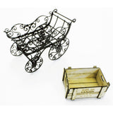 铁制婴儿车和木箱（黑色）：Cobani 未上漆套件 1:12 IF-003