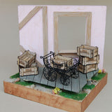 铁制婴儿车和木箱（白色）：Cobani 未上漆套件 1:12 IF-005