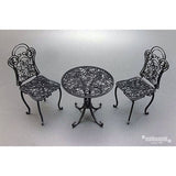 Mesa y sillas de hierro (diseño de rosas): Cobani kit sin pintar 1:12 IF-018