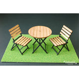Mesa y sillas de jardineria de hierro: Cobani kit sin pintar 1:12 IF-020