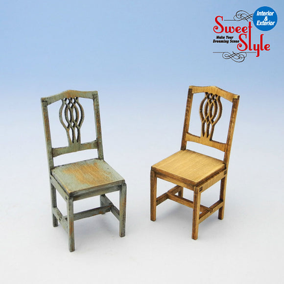 Chair set A 2pcs: Cobani unpainted kit 1:24 ss-002