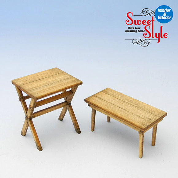 Small table set, 2 pieces: Cobani unpainted kit 1:24 ss-003
