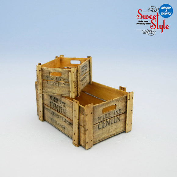 Caja de madera set B, 2 piezas: Kobani kit sin pintar 1:24 ss-011